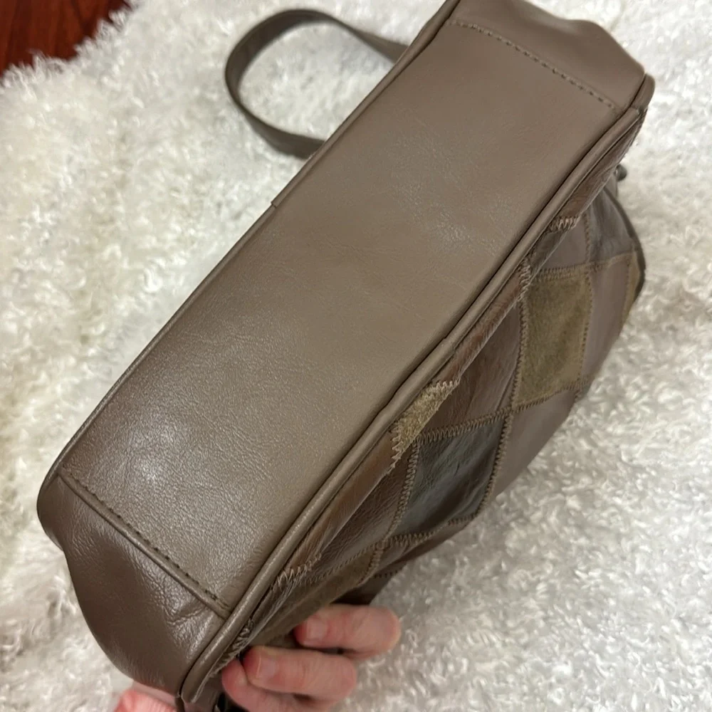 Carpet bags of American vintage leather patchwork purse